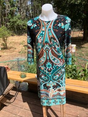 Coco Club body con boho print dress medium